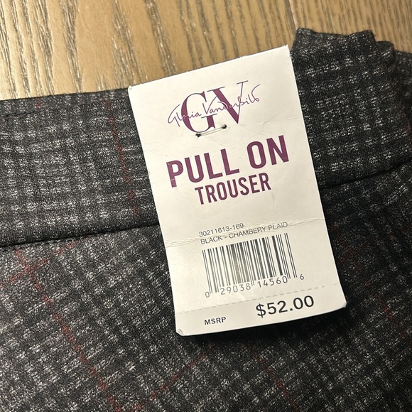 Gloria Vanderbilt Pull On Trouser. Size 20W. Color Black- Chambery Plaid. NWT. - Picture 2 of 8